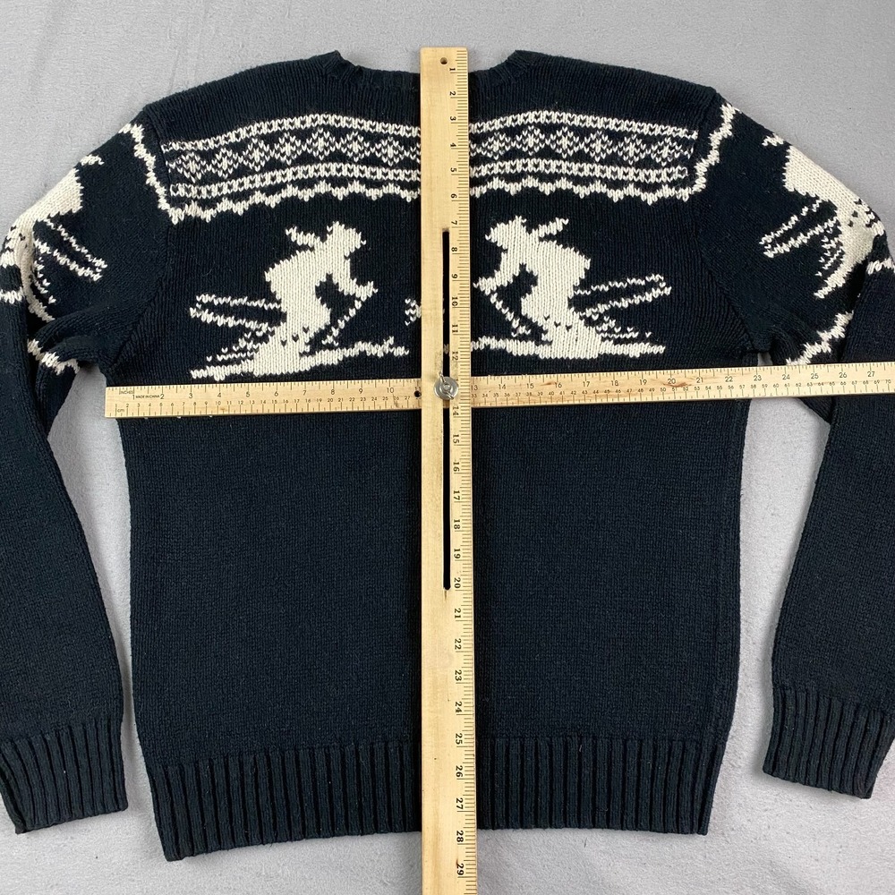 90's Polo Ralph Lauren Cashmere Ski Knit Sweter V Neck Vintage Fits Large - Picture 10 of 13
